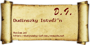 Dudinszky István névjegykártya